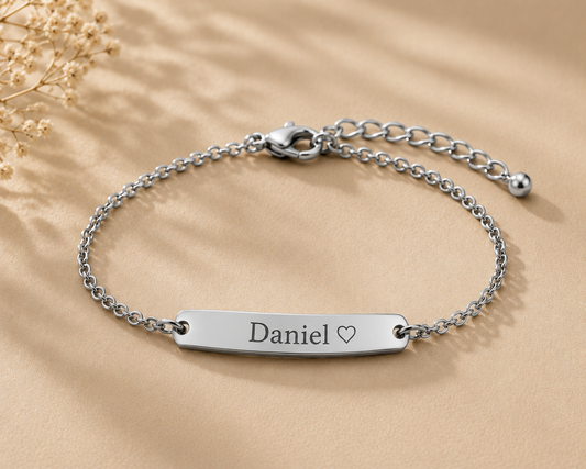 Personalized Engraved Bar Bracelet