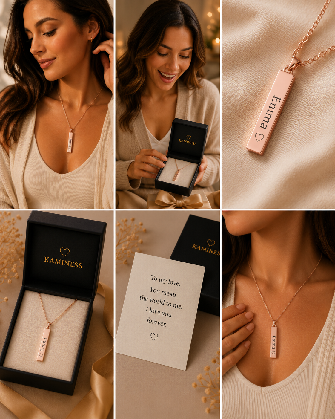 Personalized Vertical Bar Necklace