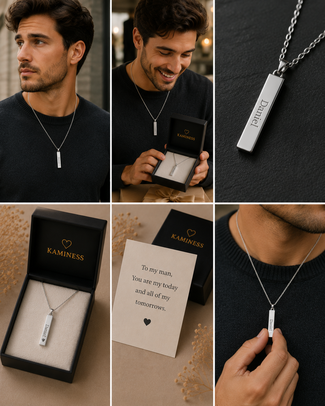 Personalized Vertical Bar Necklace