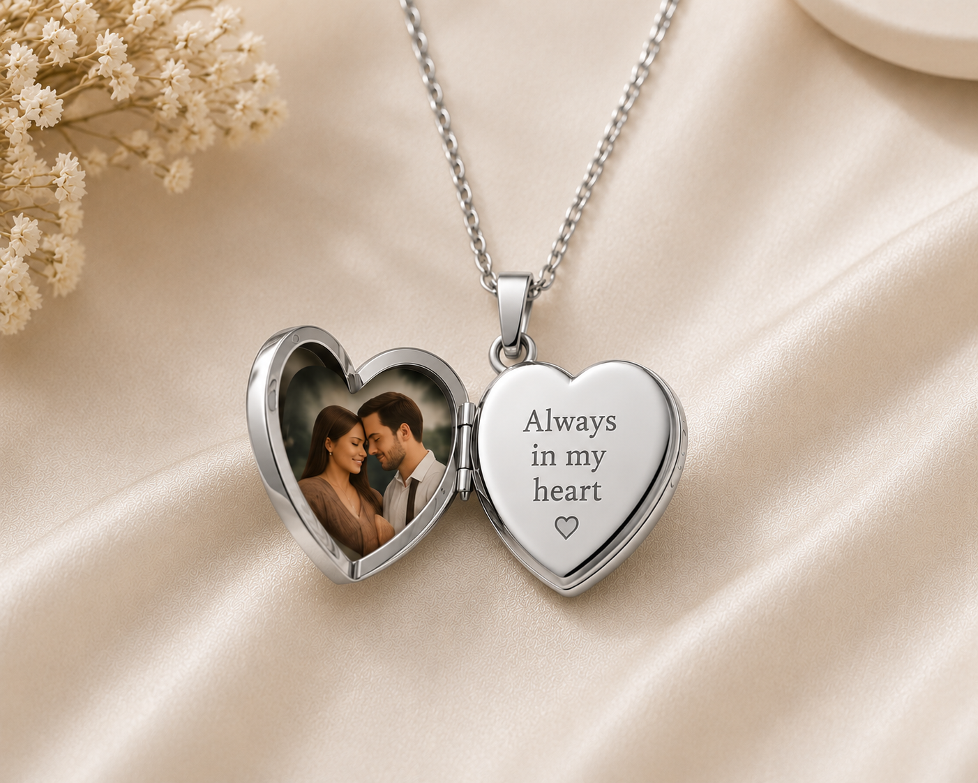 Personalized Heart Locket Necklace