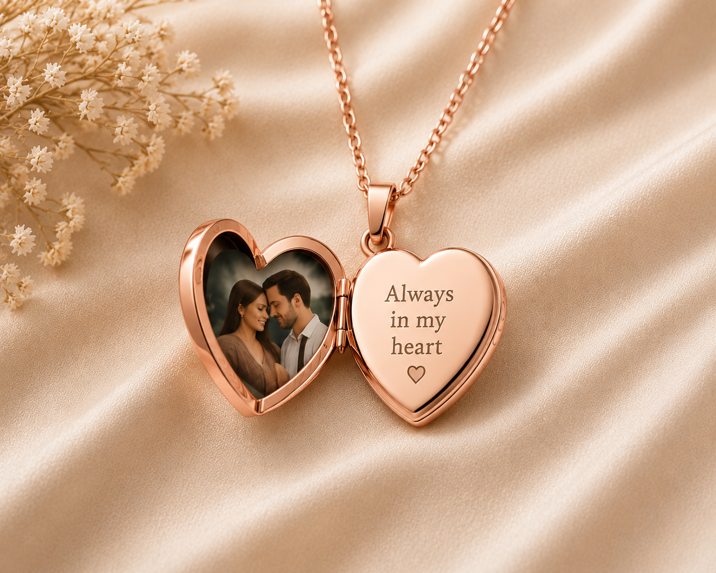 Personalized Heart Locket Necklace