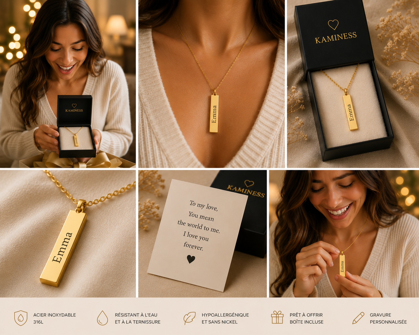 Personalized Vertical Bar Necklace